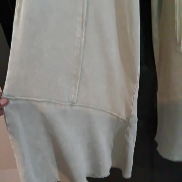 easel Sz. S Sage Feeling Good 100% Cotton Washed Terry Wide Leg Pants - Picture 9 of 16